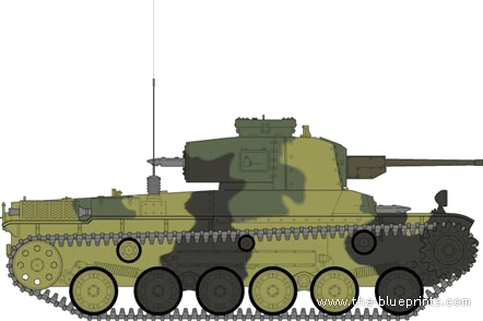 Tank IJA Type 1 [Chi He] - drawings, dimensions, figures